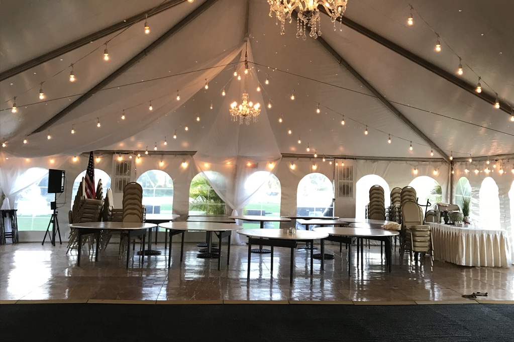 Elegant tented wedding reception planned by Creative Events & Rentals in Southwest Florida